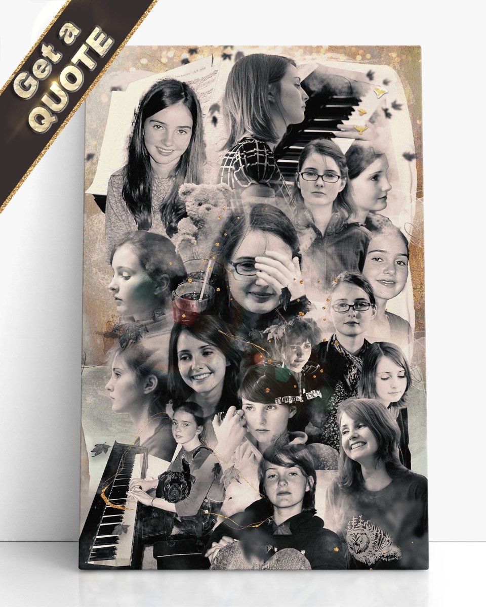 Black’N White Photo Montage | Hand Made | Dedicated Artist | Professional Printing | Bespoke Artwork Collages - LuxPrintGifts.com