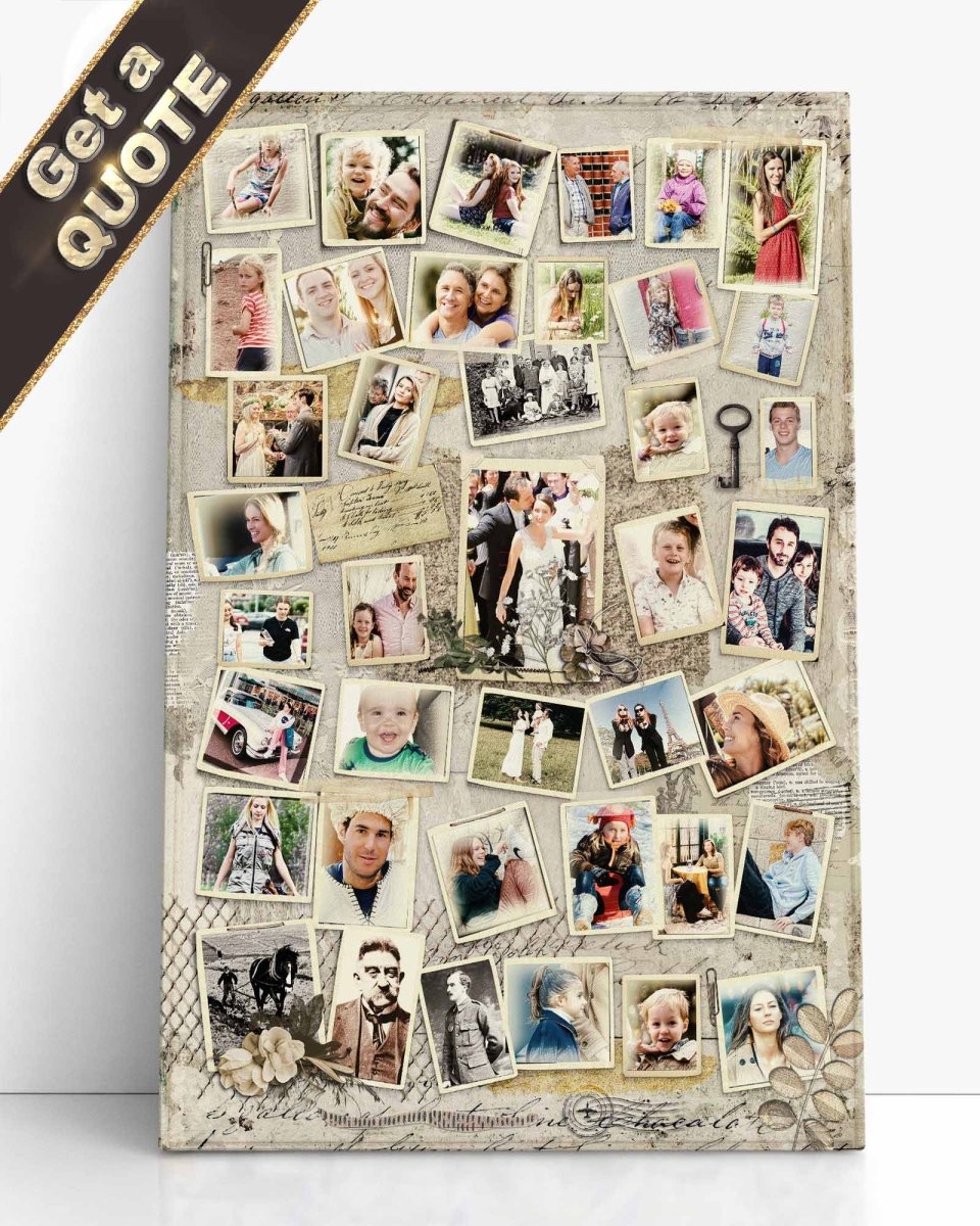 Family Collage | Dedicated Artist | Professional Printing | Bespoke Artwork Collages - LuxPrintGifts.com